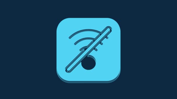 Blue Wireless Internet Network Icon Isolated Blue Background Видеографическая Анимация — стоковое видео
