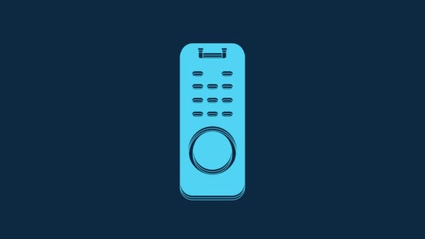 Blue Remote Control Icon Isolated Blue Background Video Motion Graphic — Vídeo de Stock