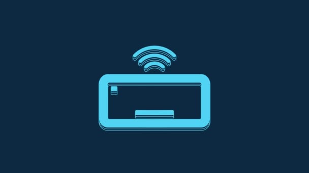 Blue Computer Keyboard Icon Isolated Blue Background Component Sign Video — Stok video