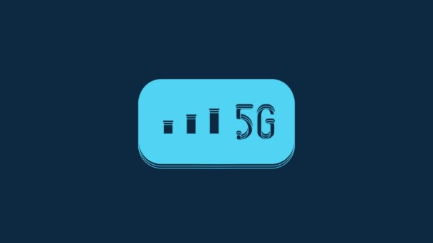 Синяя Иконка Нового Беспроводного Доступа Интернет Выделена Синем Фоне Глобальная — стоковое видео