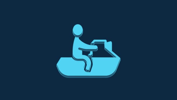 Blue Jet Ski Icon Isolated Blue Background Water Scooter Extreme — Stock videók