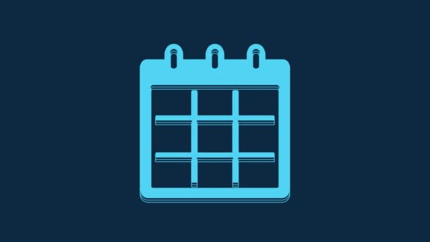 Blue Calendar Icon Isolated Blue Background Event Reminder Symbol Video — Stok video