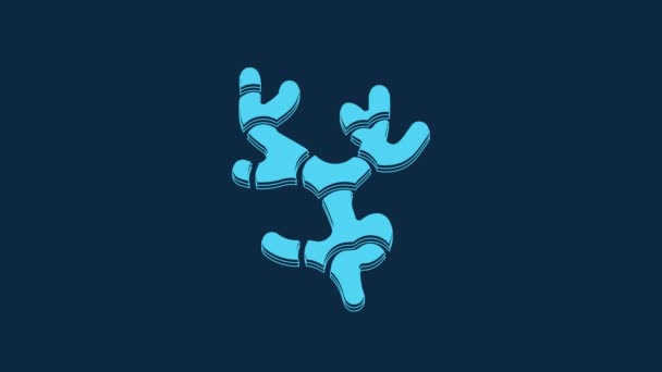 Ikona Kořene Modrého Zázvoru Izolovaná Modrém Pozadí Grafická Animace Pohybu — Stock video