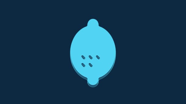 Icono Limón Azul Aislado Sobre Fondo Azul Animación Gráfica Vídeo — Vídeos de Stock