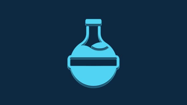 Blue Bottle Potion Icon Isolated Blue Background Flask Magic Potion — Stockvideo