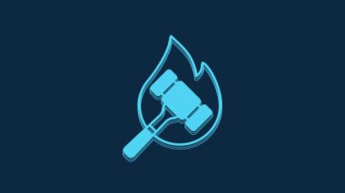 Mavi Açık Artırma çekiç simgesi mavi arkaplanda izole edildi. Gavel, yargıç ya da müzayedecinin çekici. Teklif süreci, anlaştık. Açık arttırma teklifi. 4K Video hareketli grafik canlandırması.