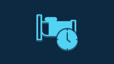 Blue Time to sleep icon isolated on blue background. Sleepy zzz. Healthy lifestyle. 4K Video motion graphic animation.