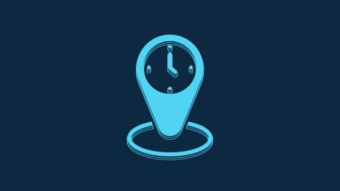 Mavi Zaman dilimi simgesi mavi arkaplanda izole edildi. 4K Video hareketli grafik canlandırması.