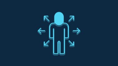 Mavi arka planda mavi ikon üzerinde çalışan Mavi Çoklu Görev Yöneticisi. 4K Video hareketli grafik canlandırması.