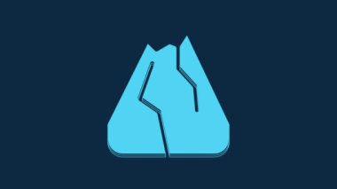Blue Mountains icon isolated on blue background. Symbol of victory or success concept. 4K Video motion graphic animation.