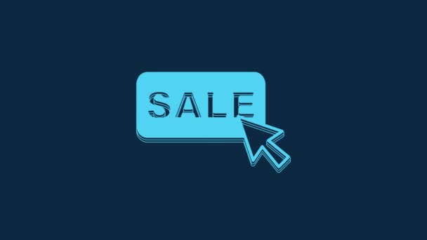 Blue Price Tag Inscription Sale Icon Isolated Blue Background Badge — Stock video