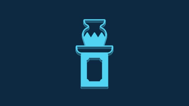 Modrá Aukce Starověká Váza Ikona Izolované Modrém Pozadí Dražba Prodej — Stock video