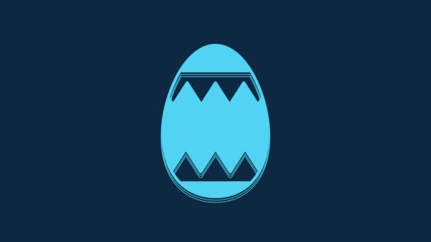 Blue Easter Egg Icon Isolated Blue Background Happy Easter Video — Stok video