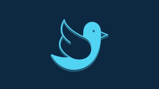 Blue Dove Icon Isolated Blue Background Video Motion Graphic Animation — Stockvideo
