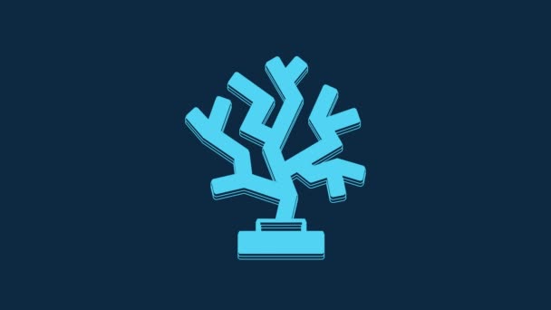 Blue Coral Icon Isolated Blue Background Video Motion Graphic Animation — Stockvideo