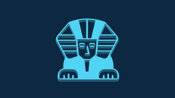 Blue Sphinx Mythisch Wezen Van Het Oude Egypte Icoon Geïsoleerd — Stockvideo