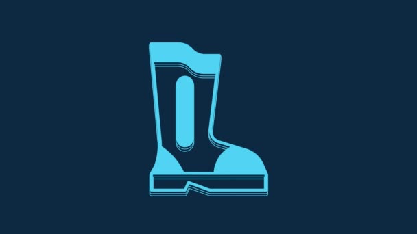 Botas Fuego Azul Icono Aislado Sobre Fondo Azul Animación Gráfica — Vídeos de Stock
