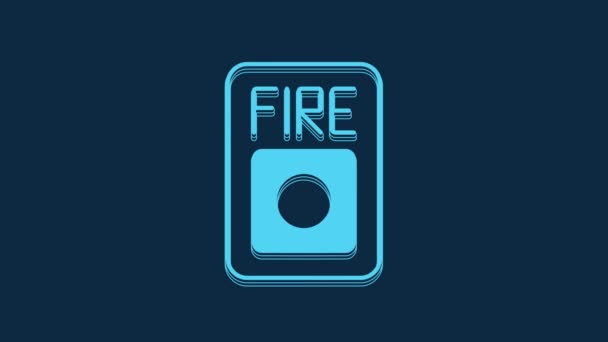 Ikona Systemu Alarmowego Blue Fire Odizolowana Niebieskim Tle Wyciągnij Niebezpieczną — Wideo stockowe
