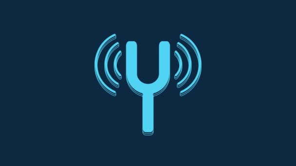 Blue Musical Tuning Fork Tuning Musical Instruments Icon Isolated Blue — Vídeo de Stock