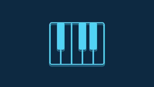 Значок Синтезатора Blue Music Выделен Синем Фоне Электронное Пианино Видеографическая — стоковое видео