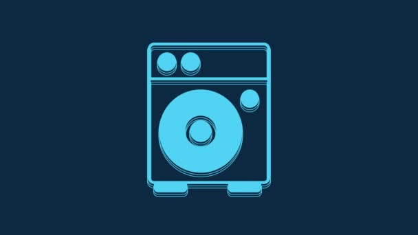 Blue Guitar Amplifier Icon Isolated Blue Background Musical Instrument Video — Αρχείο Βίντεο