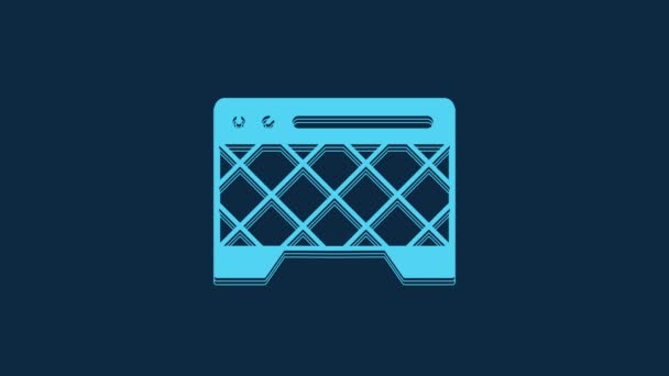 Blue Guitar Amplifier Icon Isolated Blue Background Musical Instrument Video — Vídeo de stock