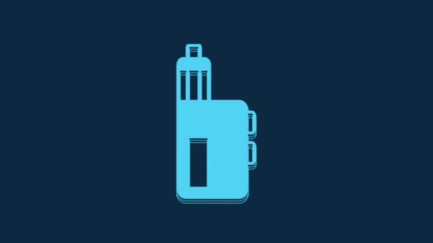 Blue Vape Mod Device Icoon Geïsoleerd Blauwe Achtergrond Vape Roken — Stockvideo
