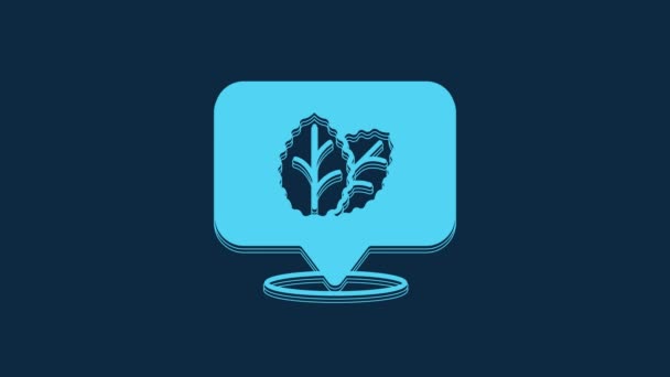 Blue Tobacco Leaf Icon Isolated Blue Background Tobacco Leaves Video — Stock Video