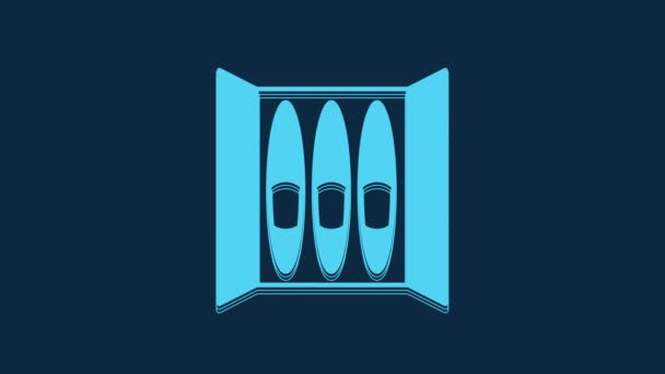 Ícone Charuto Azul Isolado Fundo Azul Animação Gráfica Movimento Vídeo — Vídeo de Stock