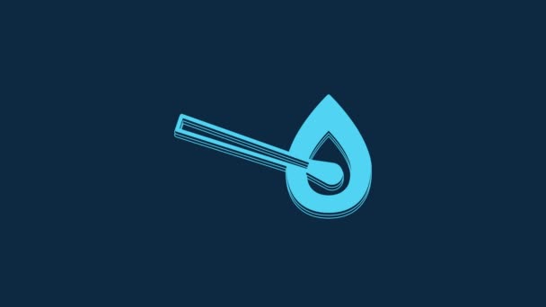 Blue Burning Match Fire Icon Isolated Blue Background Match Fire — Stock Video
