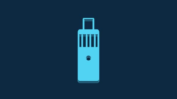 Blue Vape Mod Device Icon Isoliert Auf Blauem Hintergrund Vaporraucherwerkzeug — Stockvideo