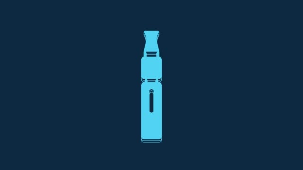 Ícone Cigarro Eletrônico Azul Isolado Fundo Azul Vape Ferramenta Fumar — Vídeo de Stock