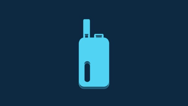 Modrá Ikona Elektronické Cigarety Izolované Modrém Pozadí Nástrojek Kouření Odpařovací — Stock video