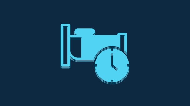 Blue Time Sleep Icon Isolated Blue Background Sleepy Zzz Healthy — Video Stock