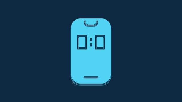 Blue Alarm Clock App Smartphone Interface Icon Isolated Blue Background — Wideo stockowe