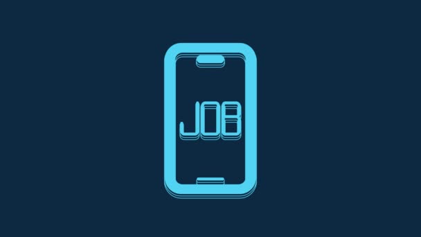 Μπλε Εικόνα Εργασίας Αναζήτησης Απομονώνονται Μπλε Φόντο Έννοια Πρόσληψης Επιλογής — Αρχείο Βίντεο