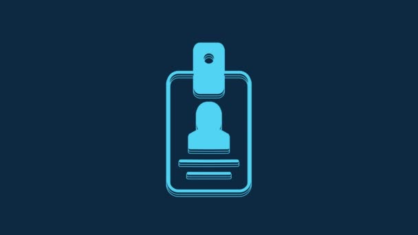 Blue Identification Badge Icon Isolated Blue Background Can Used Presentation — 비디오