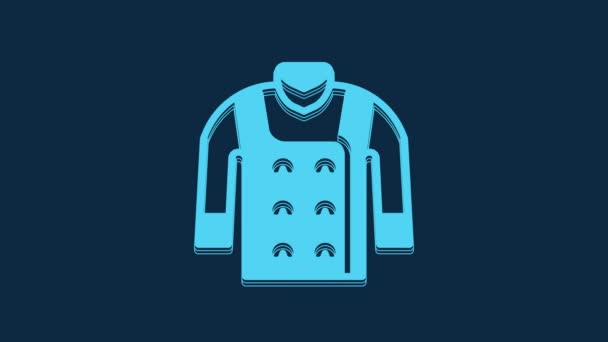 Значок Голубого Свитера Выделен Синем Фоне Икона Пуловера Видеографическая Анимация — стоковое видео