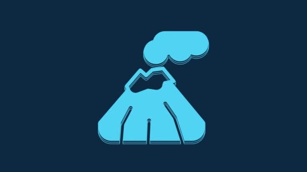 Ікона Blue Volcano Ізольована Синьому Фоні Відеографічна Анімація — стокове відео