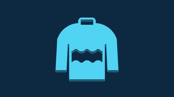 Blue Sweater Icon Isolated Blue Background Pullover Icon Video Motion — Stock video