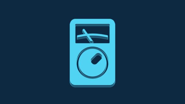 Blue Ampere Meter Multimeter Voltmeter Icon Isolated Blue Background Instruments — Stock Video