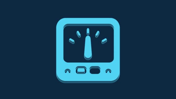 Blue Ampere Meter Multimeter Voltmeter Icon Isolated Blue Background Instruments — Video Stock
