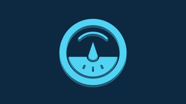 Blue Electric Meter Icon Isolated Blue Background Video Motion Graphic — Stockvideo