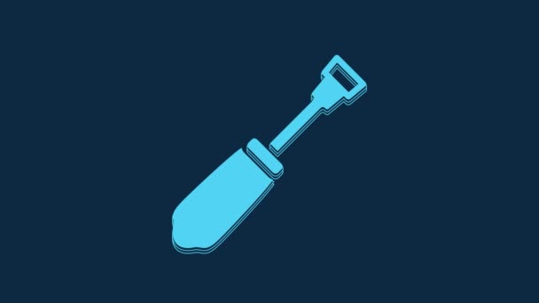 Blue Screwdriver Icon Isolated Blue Background Service Tool Symbol Video — Wideo stockowe