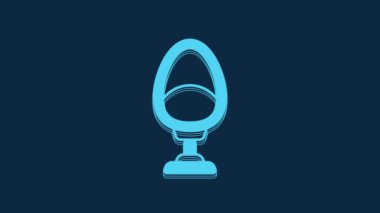 Blue Armchair icon isolated on blue background. 4K Video motion graphic animation.