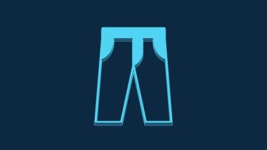 Blue Pants icon isolated on blue background. Trousers sign. 4K Video motion graphic animation.