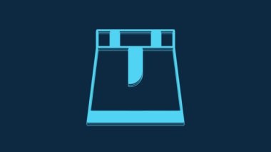 Blue Skirt icon isolated on blue background. 4K Video motion graphic animation.