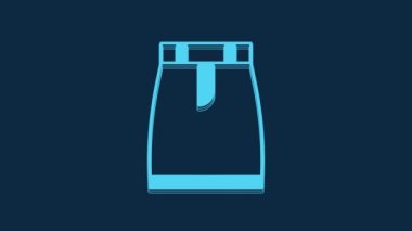 Blue Skirt icon isolated on blue background. 4K Video motion graphic animation.