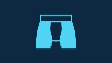 Blue Men underpants icon isolated on blue background. Man underwear. 4K Video motion graphic animation.