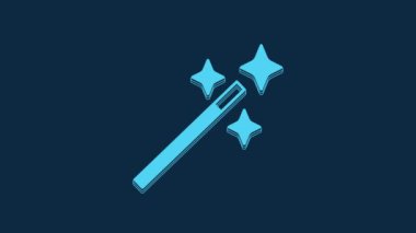 Mavi fotograf rötuşlama simgesi mavi arkaplanda izole edildi. Fotoğrafçı, fotoğrafçılık, rötuş ikonu. 4K Video hareketli grafik canlandırması.